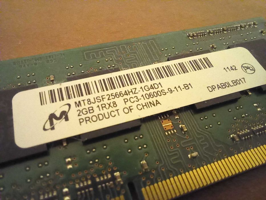 Pamięć RAM 2GB DDR3 PC3-10600S 1333MHz SODIMM