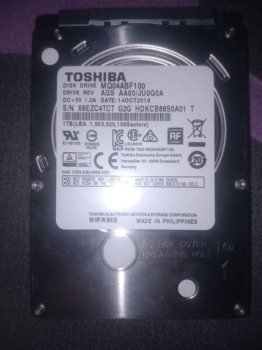HD 1TB para despachar (Ler Descrição)