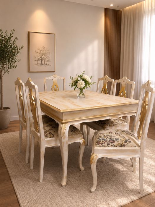 Mesa Queen Anne + 6 Cadeiras