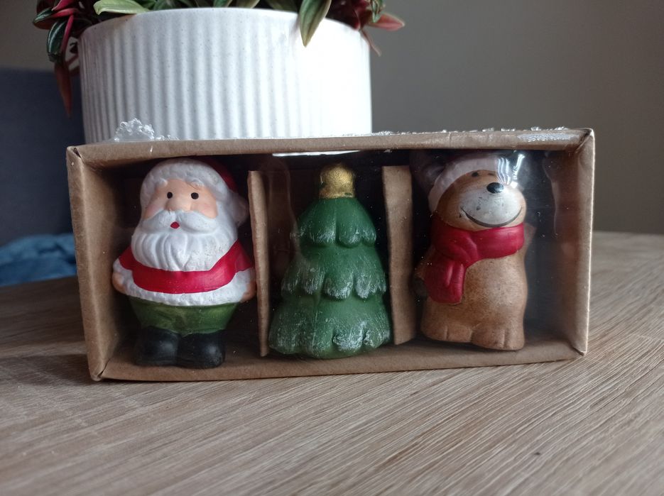 Ceramiczne figurki dekoracja ozdoba zima Boże Narodzenie