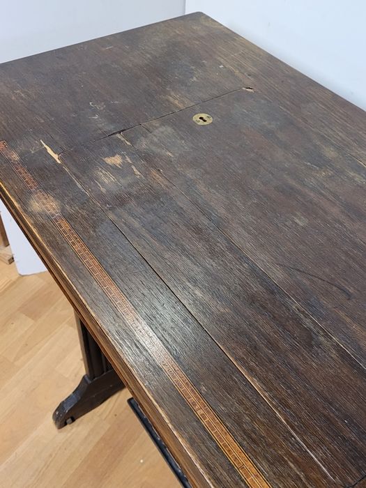 Stary stolik z maszyną do szycia Pfaff antyk konsola biurko