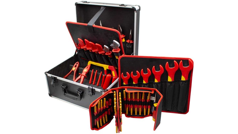 Mala de 111 ferramentas isoladas VDE carros híbridos e elétricos