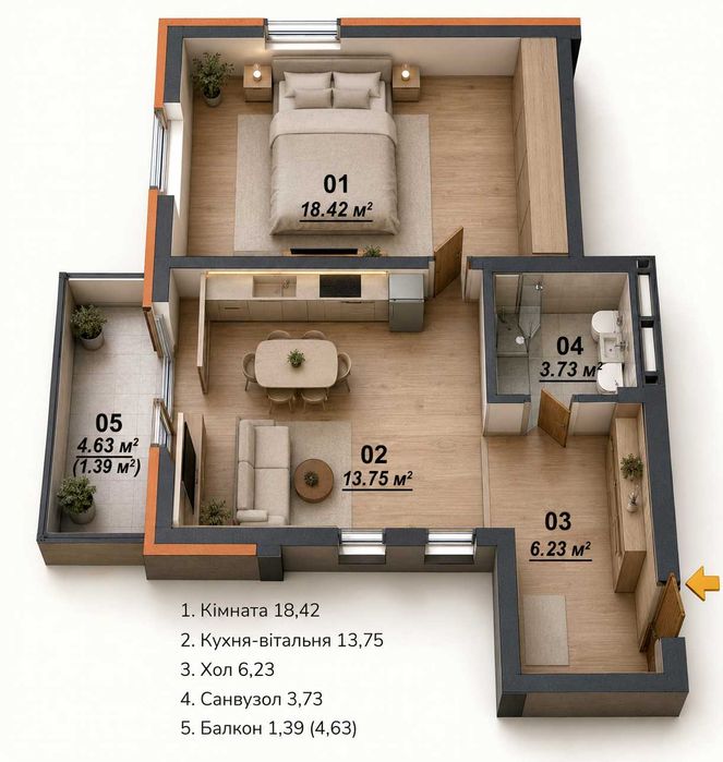 Продаж 1ум.квартири в ЖК Верба - View 6