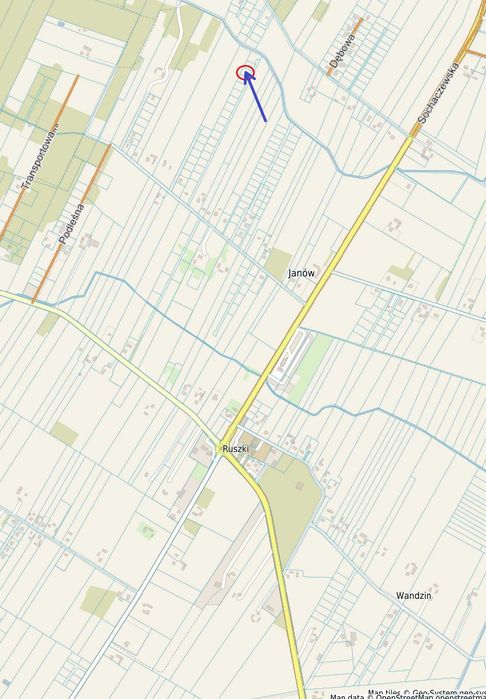 Działka budowlana 1020 m² Janów, gmina Młodzieszyn powiat sochaczewski - More
