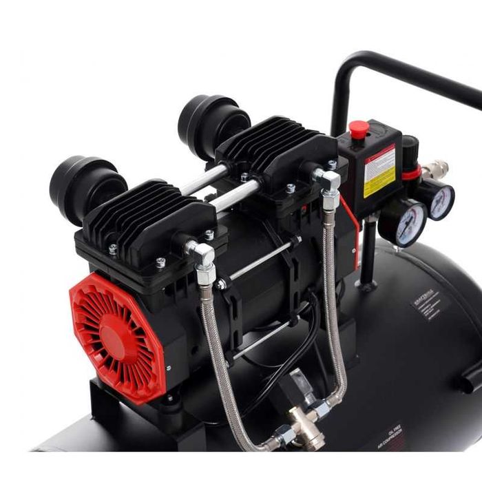 Kompresor bezolejowy sprężarka powietrza 2-TŁOKI 50L 1500W + separator