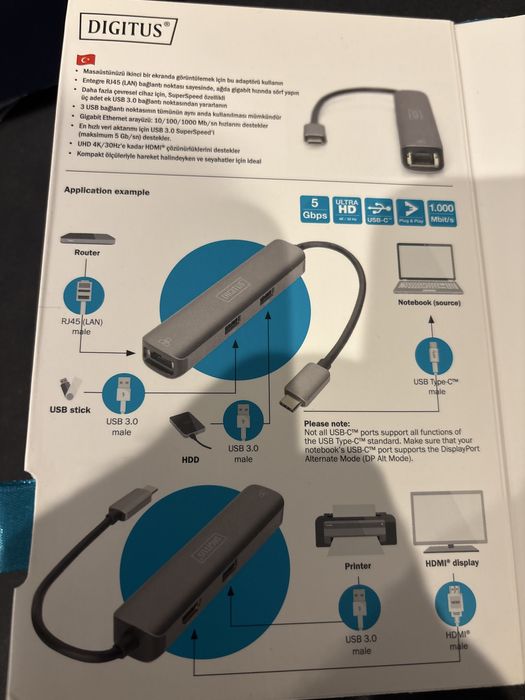 Docking Station Digitus 5 Port USB-C