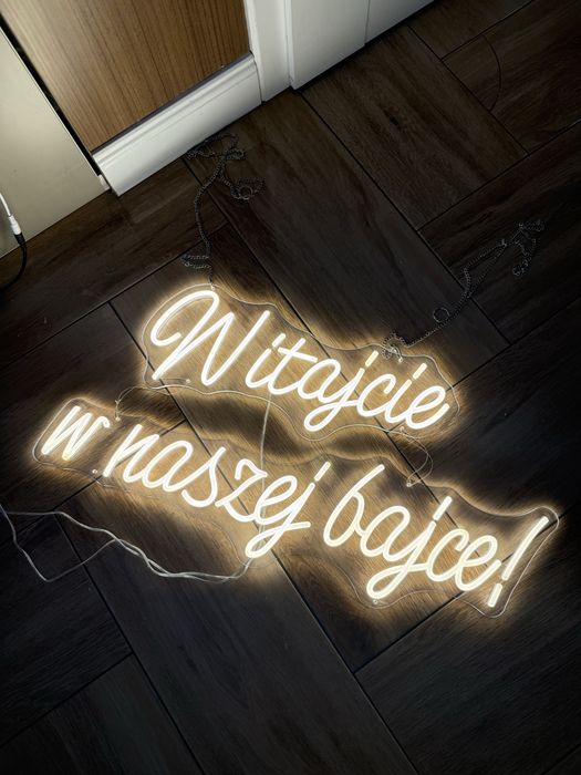 Neon Witajcie w naszje bajce slub impreza