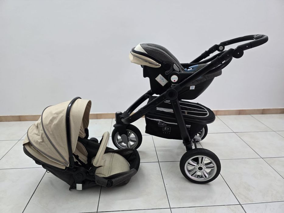 Carrinho de Bebé 3 em 1 ZY Baby – Em Excelente Estado!