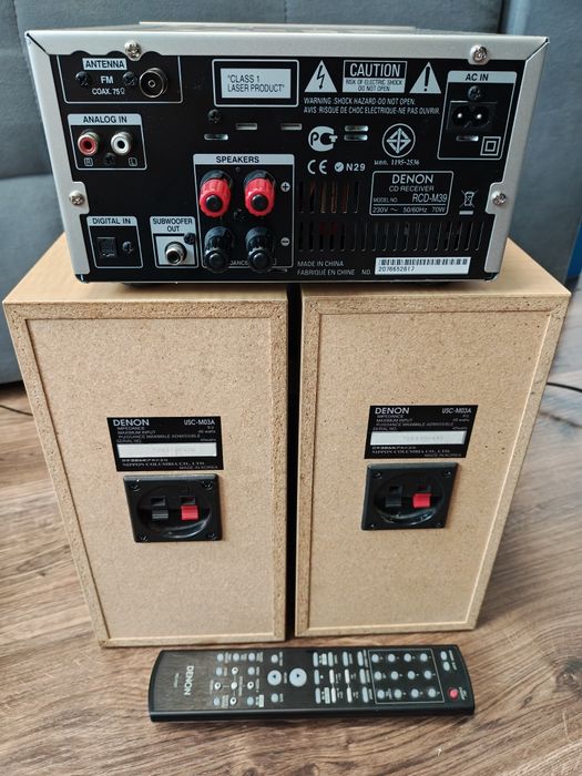 Mini wieża DENON RCD-M39 +pilot+kolumny super brzmienie