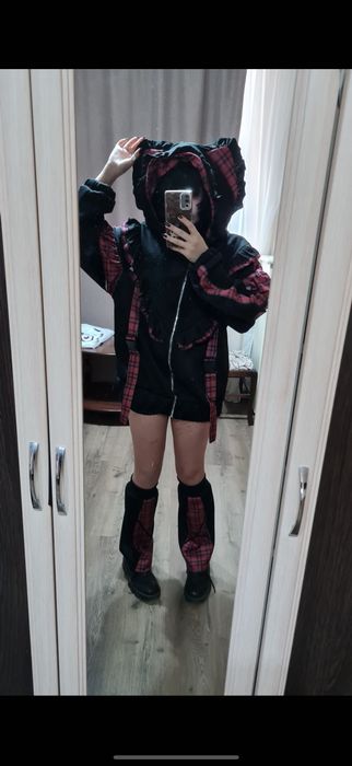 subcul japanese style cat ears y2k зіп худі з вушками jirai kei