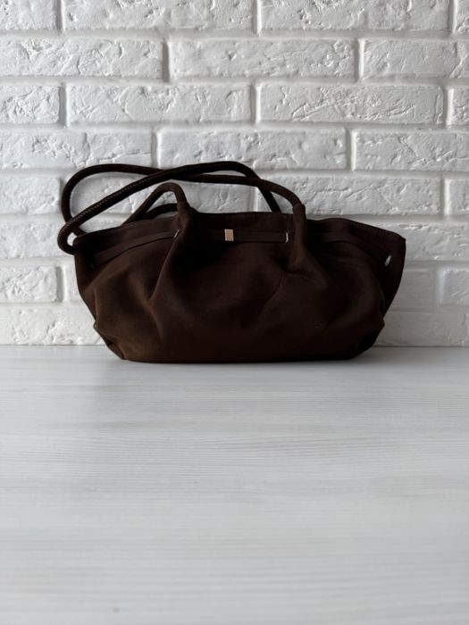 Сумка тоут шопер на плече коричнева чорна руда