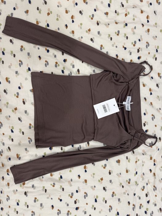 Лонгслів One by one XS НОВИЙ коричневий