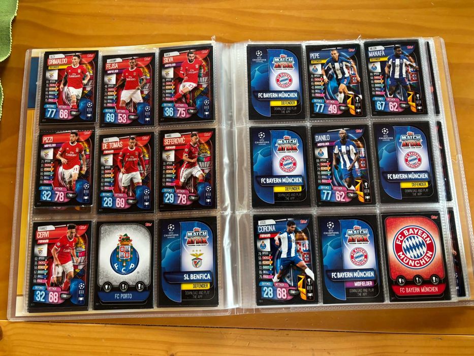 Topps Match Attax UEFA Champions League 2019/20 – Grande Lote/ Coleção Completa Parcial + Álbum + Cartas Especiais
