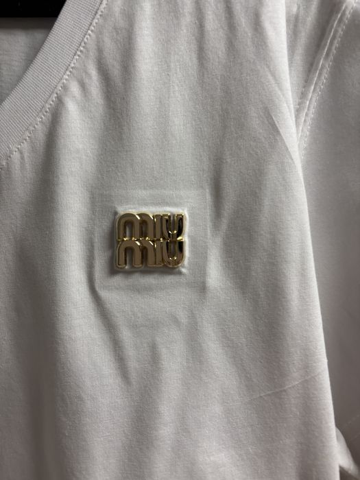 MiuMiu koszulka biała 3xl nowa zlote logo