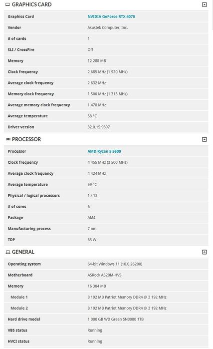 RTX4070 AMD Ryzen 5600 16GB RAM 1TB SSD WIN 11 komputer gamingowy