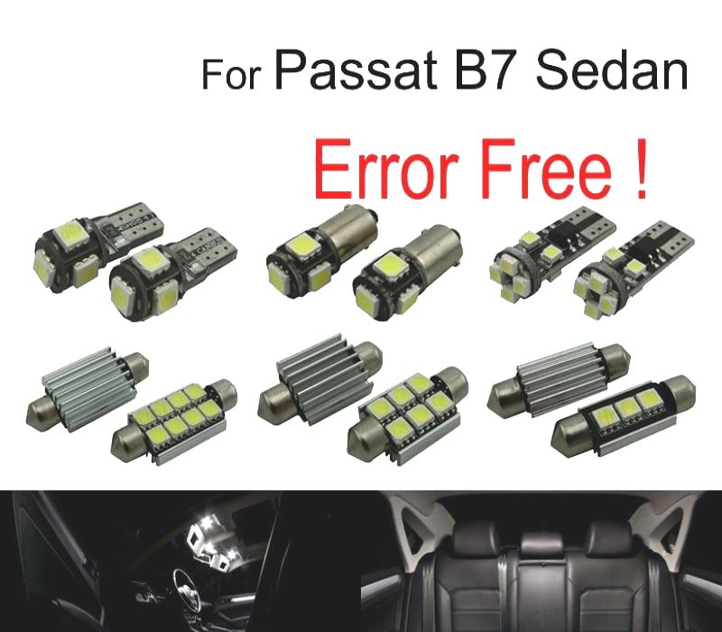 KIT COMPLETO 14 LAMPADAS LED INTERIOR PARA VOLKSWAGEN VW PASSAT B7 SEDAN 12-15