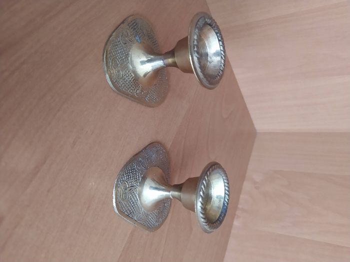 Komplet 2 świeczniki mosiężne z Indii