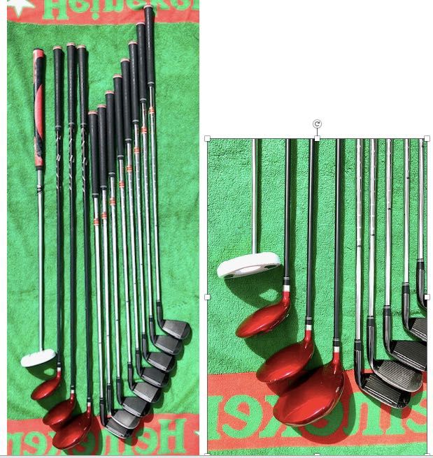 Left-handed POWERBILT CLASSIC Golf set, Cart, Travel bag, used