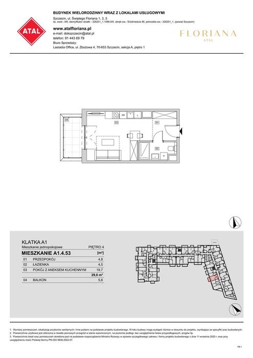 1-pokojowe mieszkanie 29m2 + balkon