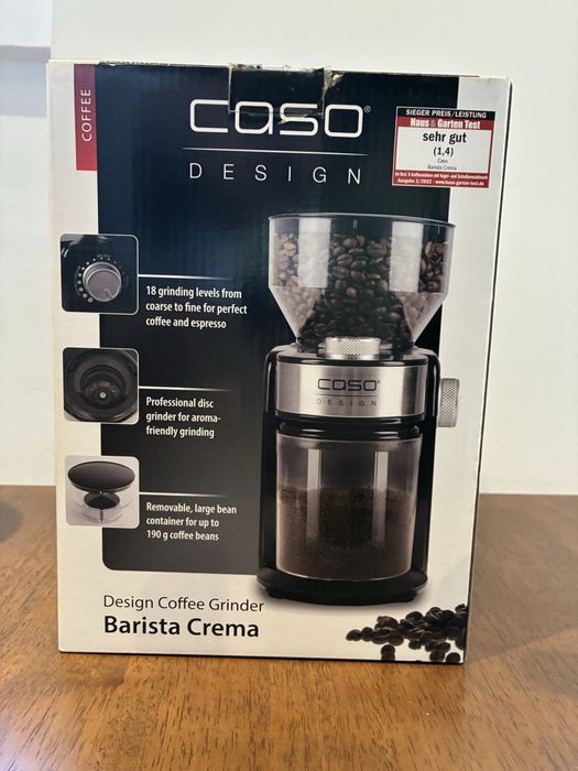 Moinho de café CASO Design Barista Crema — com caixa