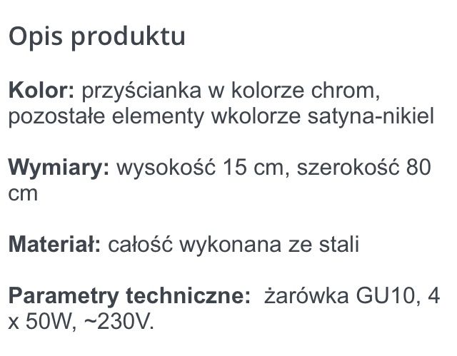 Lampy Halogenowe *** 4 Punktowe ***Candellux Arkon***