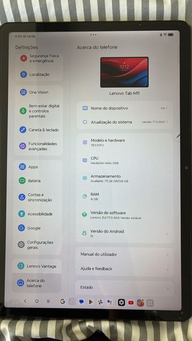 Lenovo Tab M11 128GB + Caneta + Capa Original + Caixa