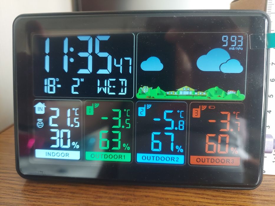 Багатофункціональна бездротова метеостанція AN0927C  із 3-мя зовнішнім