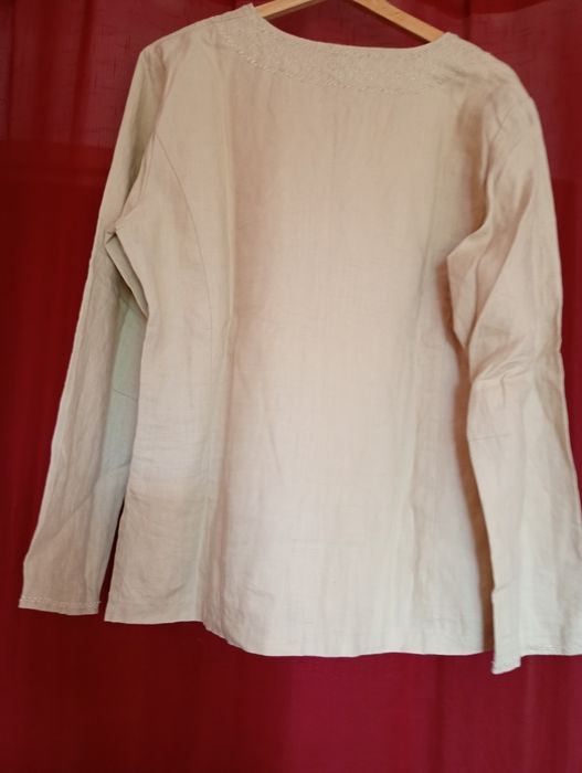 Lniana  bluzka, tunika len 100%  Boho lato, wakacje, urlop size 40