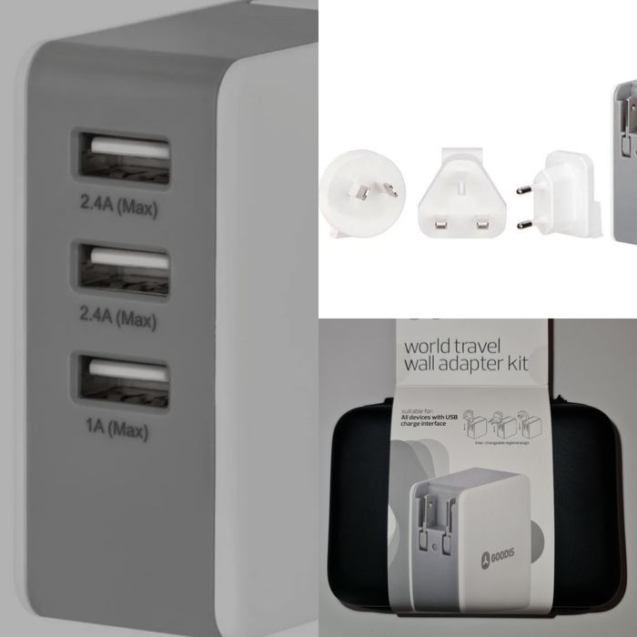 Carregador USB + Adaptadores Viagem + Bolsa - NOVO!!!