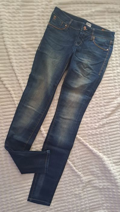 Spodnie jeans męskie nastolatek ciemny granat przecierane Only S