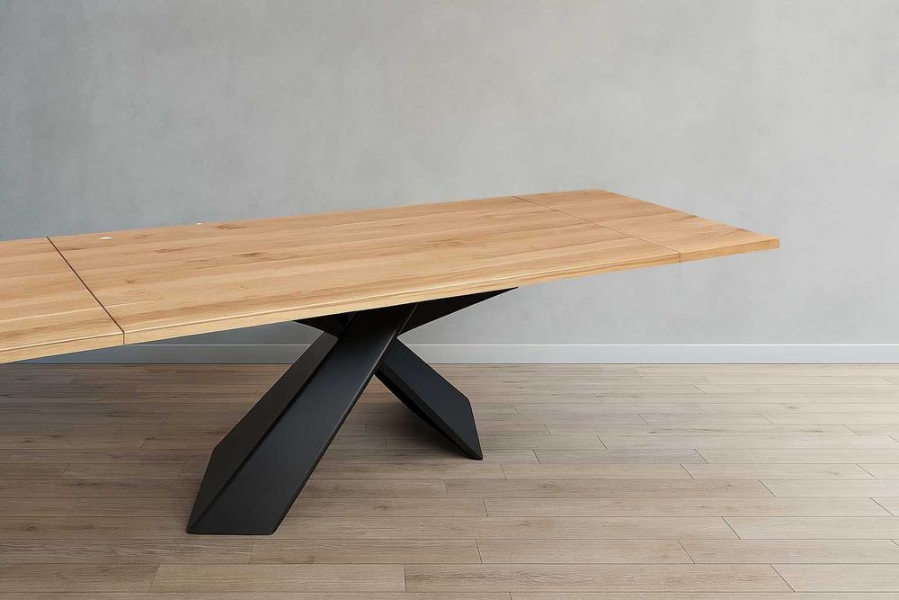 Stół Dębowy LOFT, 100% Lite Drewno DĄB, Rozkładany.