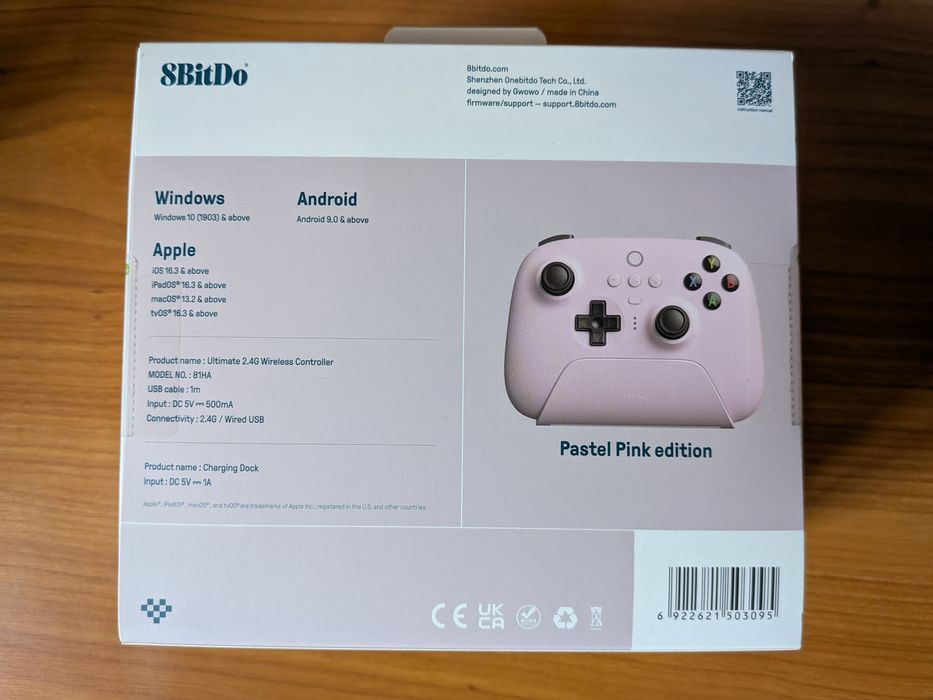 Kontroler 8BITDO Ultimate 2.4 g Różowy + Stacja ładująca Nowy