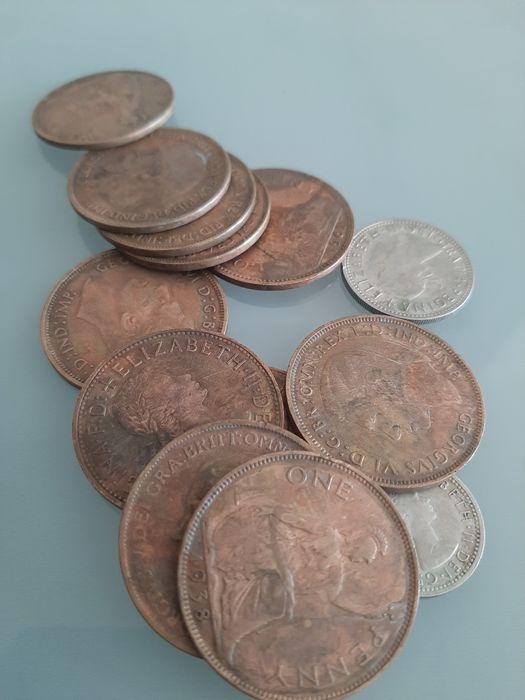 lote de moedas Portugal, Espanha e Inglaterra
