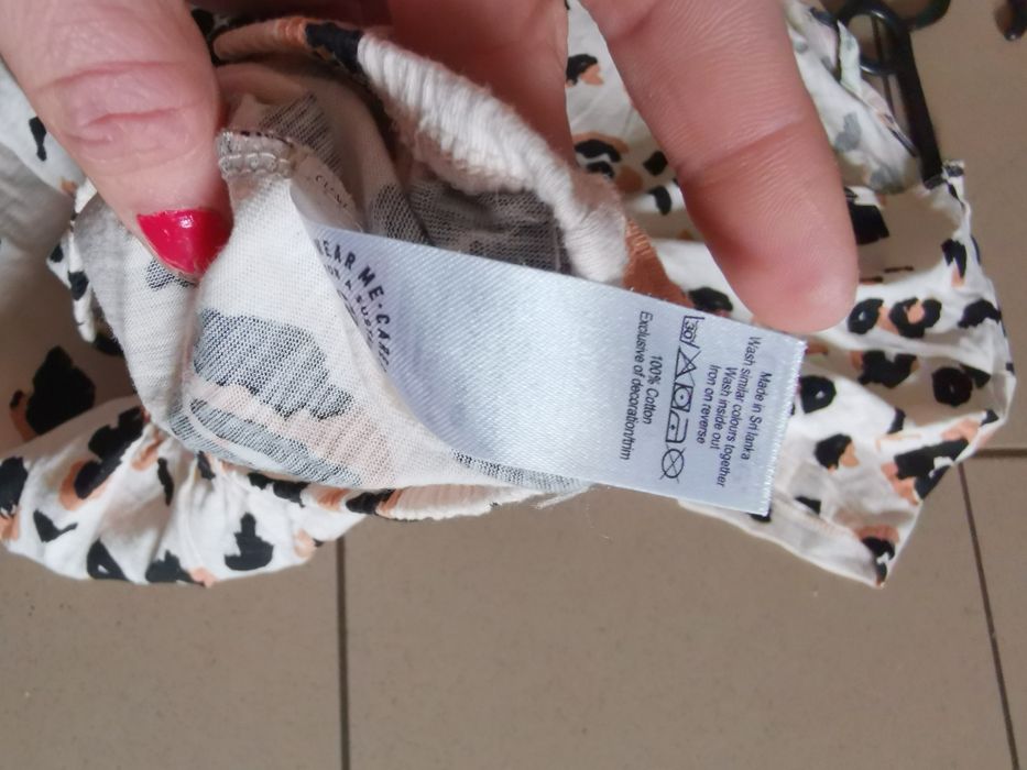 Bluzka z krótkim rękawem r M 38 damska w centki panterkę