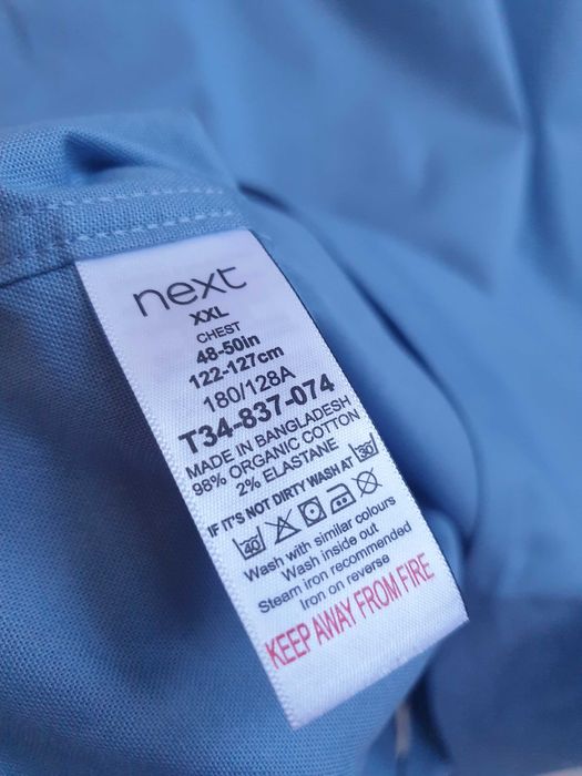 Niebieska koszula męska Next 2XL z krótkim rękawem