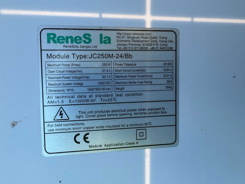 19 x Paineis Solares 250W