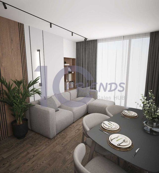 Панорамна двокімнатна квартира в ЖК Метрополіс з чорновим оздобленням