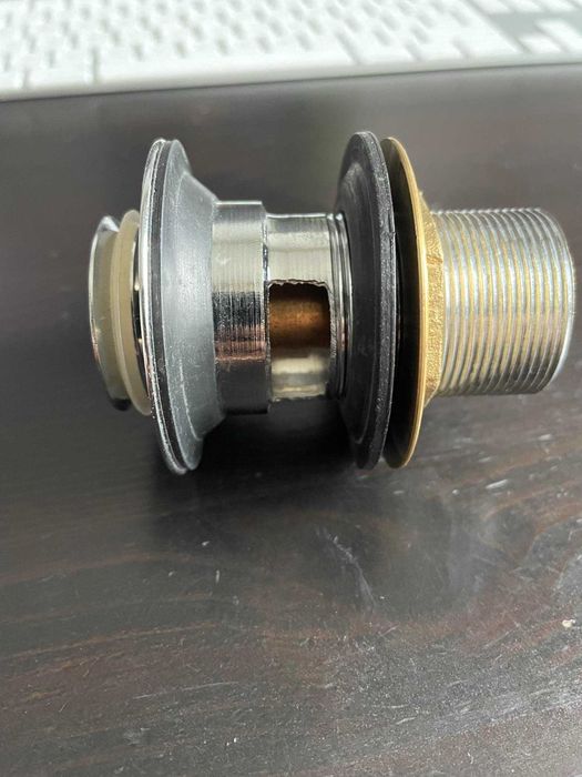 Korek klik-klak umywalkowy bez przelewu metalowy chrom NOWY