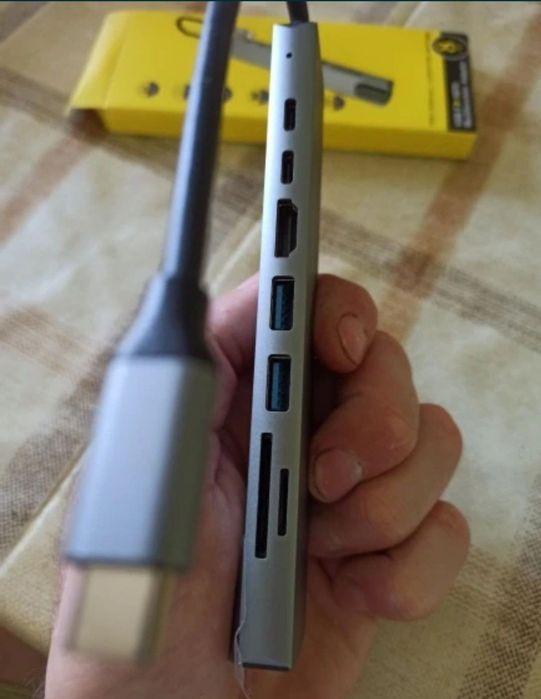 Adapter HUB Stacja 8W1 USB-C HDMI 4K LAN SD/TF PD