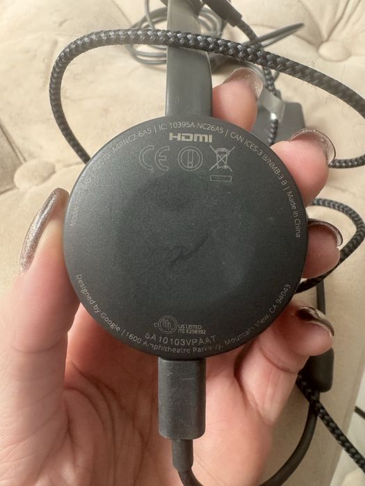 Медіаплеєр Google Chromecast NC2-6A5 HDMI