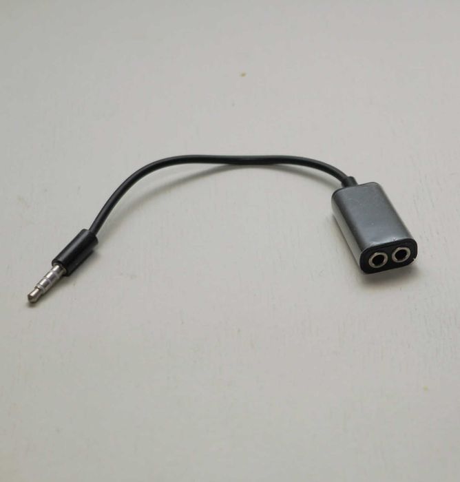 ‼️Стерео аудио Сплиттер 3.5мм M/F 2х 3.5mm, переходник, 10 см Черный