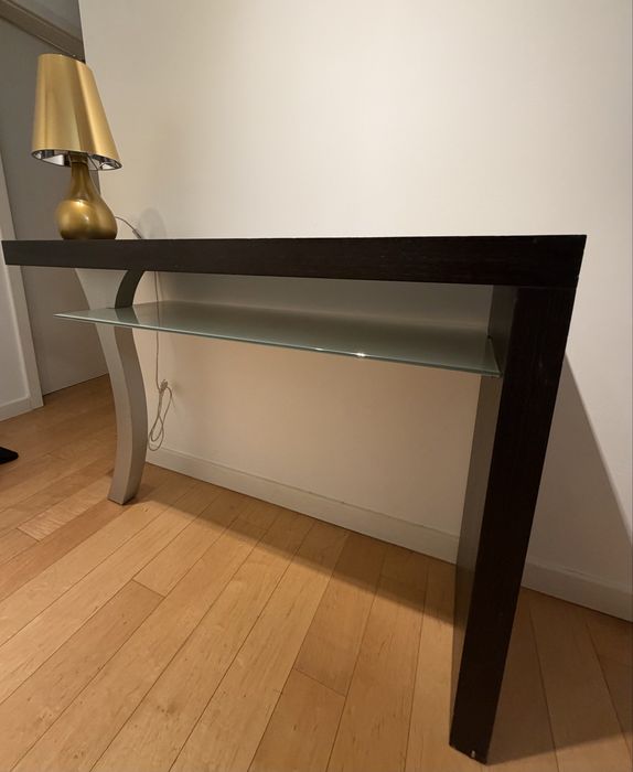 Consola Antarte em madeira e vidro – design contemporâneo de luxo