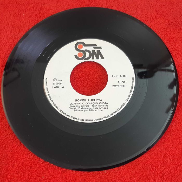 Disco Vinil Single Romeu e Julieta - Quando o Coração Chora / Ina