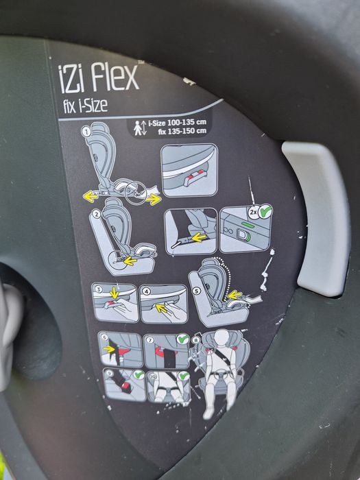 Super bezpieczny fotelik samochodowy  BeSafe iZi Flex fix i-Size 110-150cm - czysty, wyprany
