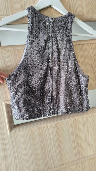 Top bluzka cekiny silver h&m S