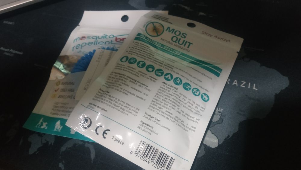 PACK 5 Pulseiras silicone com citronela repelente mosquitos