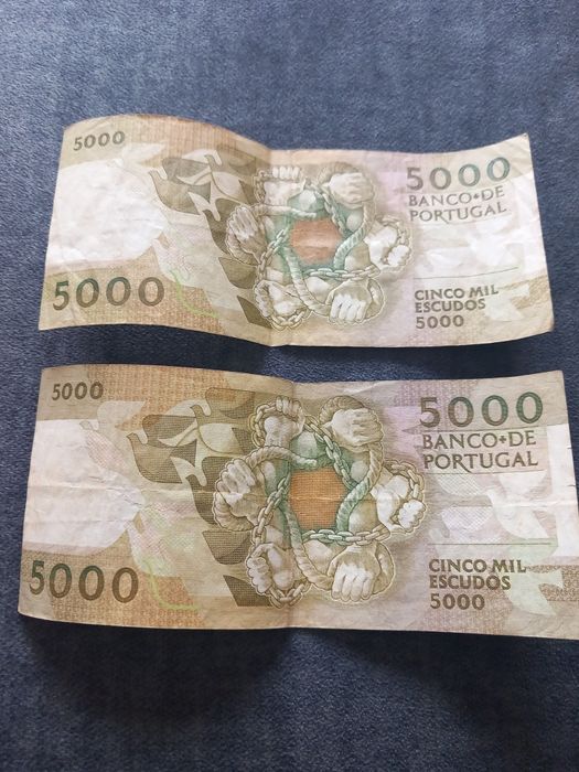 Notas 5000 Escudos 1987 e 1988 - Conjunto