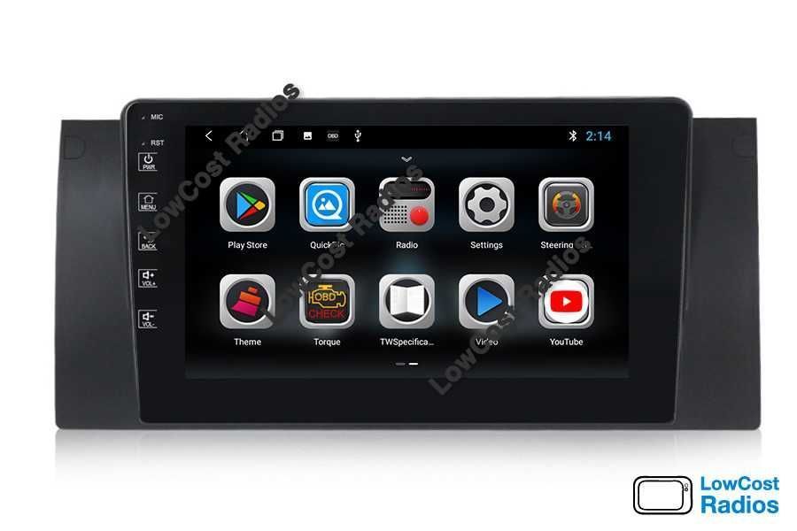 Rádio GPS ANDROID 15 — BMW E39 e E53 (Série 5 e X5) Wifi - 9 Polegadas