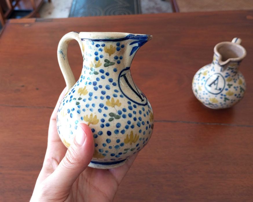 Antigo par de galhetas Portuguesas em faiança séc. XIX