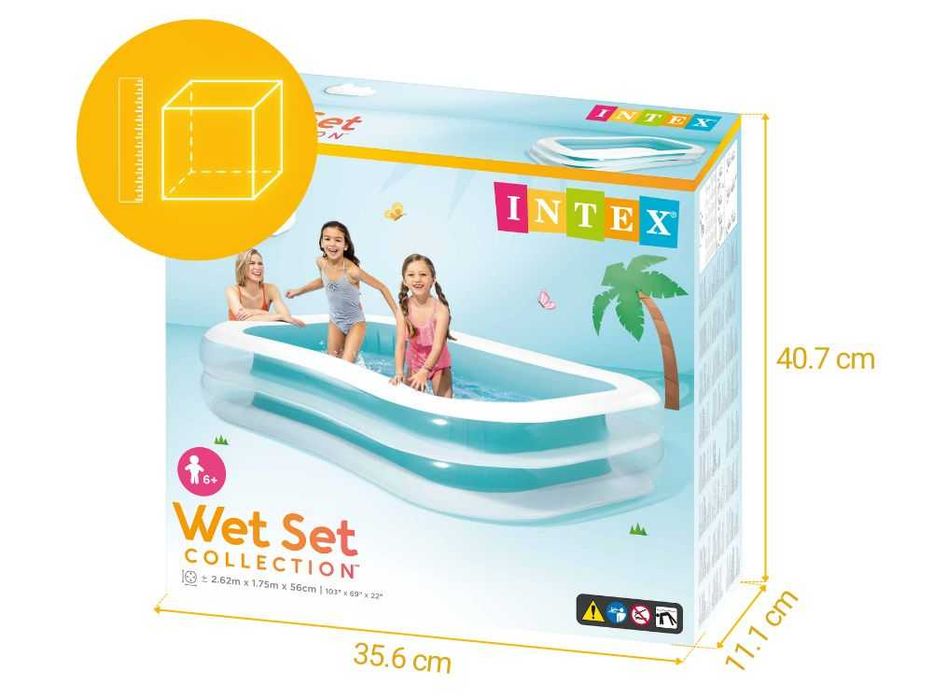 Детский надувной бассейн Intex 56483 Інтекс Интекс 262х175х56 см